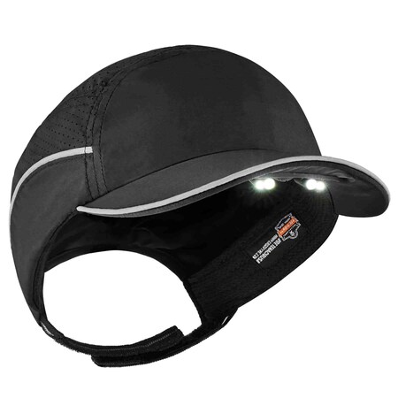 Ergodyne 8965 Long Brim Navy Lightweight Bump Cap Hat With Led Lighting 23339
